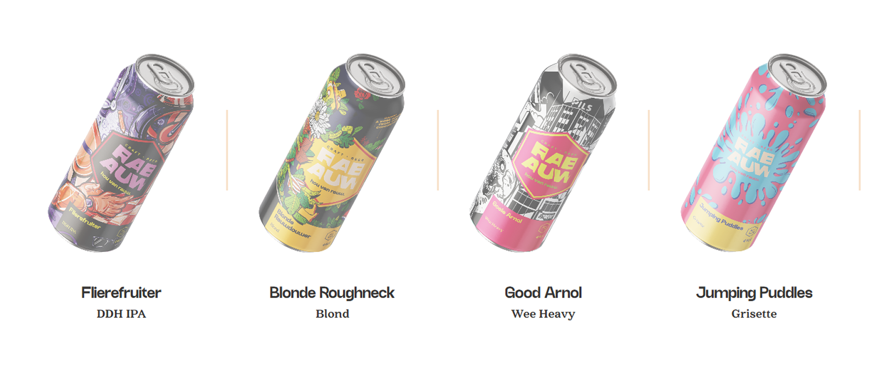Rabauw beer cans lineup